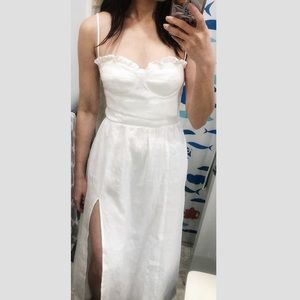 NWOT Reformation Prune Midi Line White Dress